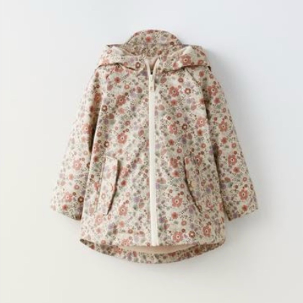 Zara Floral Water Resistant Coat with Fleece Lining